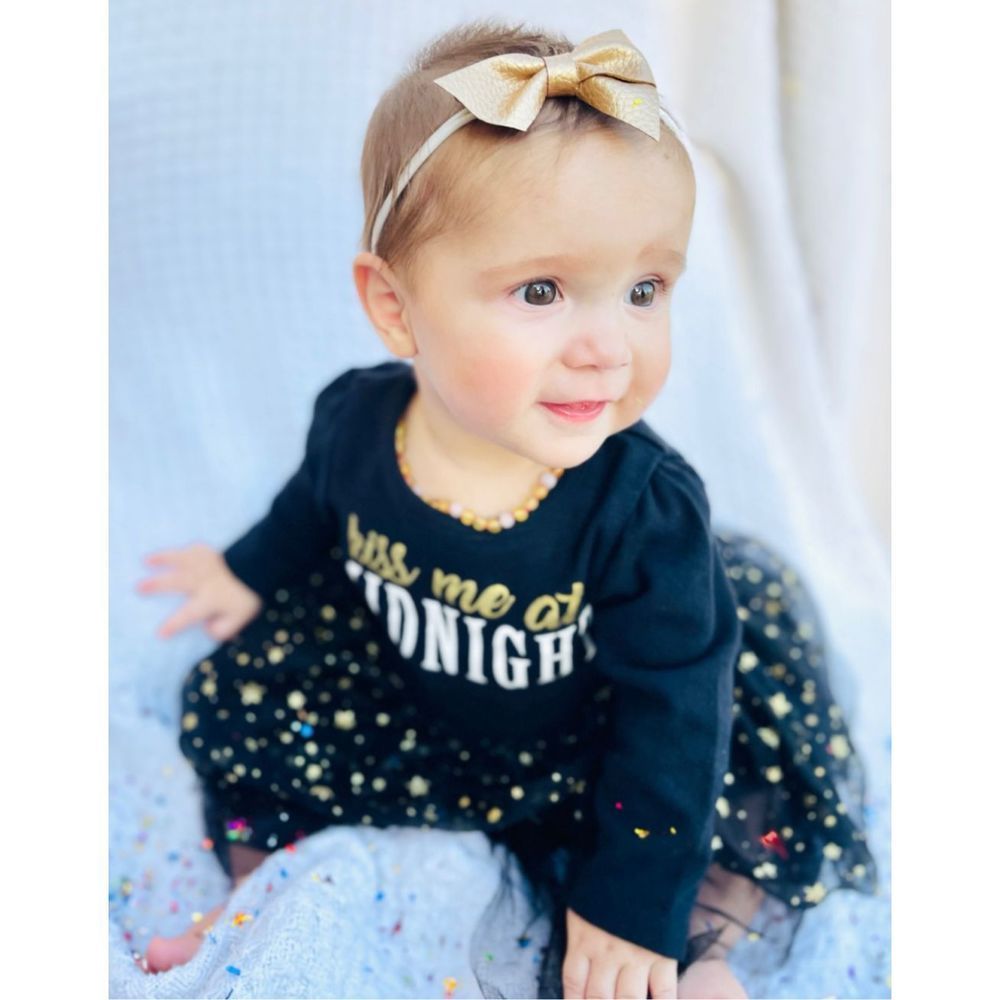 Baby Girls Baby Starters Kiss Me at Midnight New Years Eve Dress - Sz 9 mo